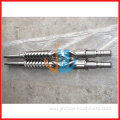 Bimetallic twin rotor screw for internal mixer